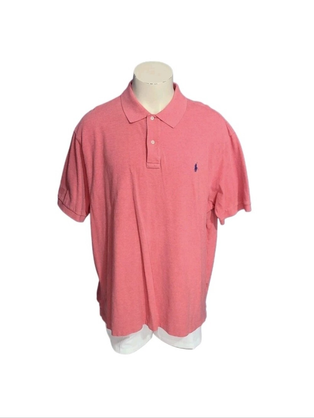 Polo Ralph Lauren Polo Shirt Mens 3XB Big Salmon Pink Heathered Pony Logo